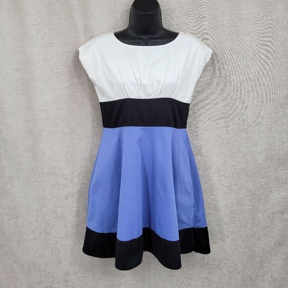 Kate Spade Fiorella Blue and White Colorblock Dress Fit & Flare Girls 14Y - Picture 1 of 10